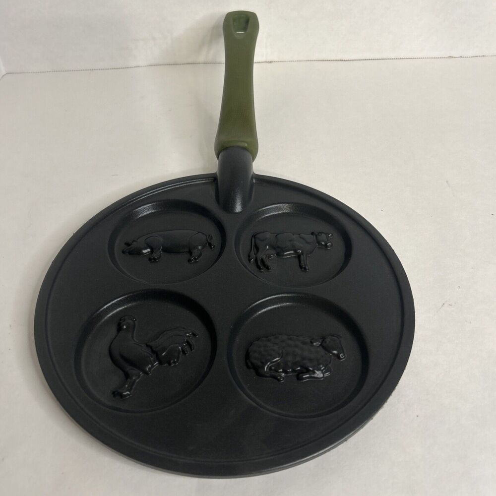 Nordic Ware Farm Animal Pancake Pan. Vintage. Green Handle